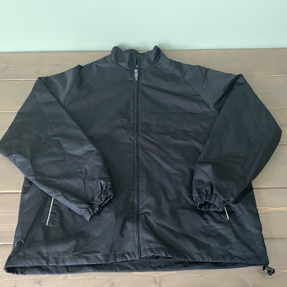 PGA Tour Black Wind and Water Resist Jacket Full Zip Size Large - Used Excellent